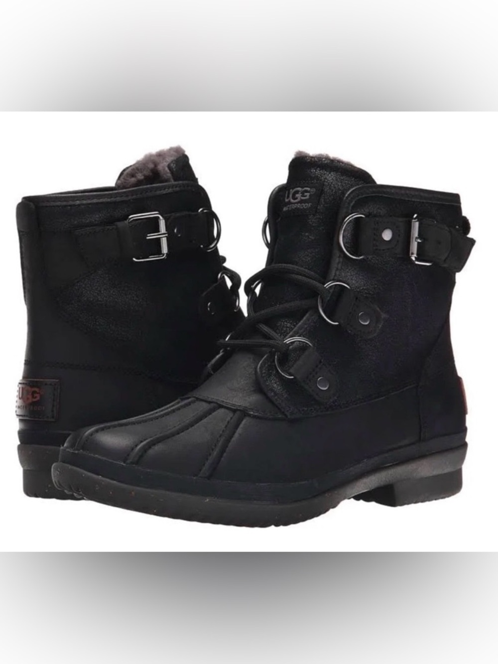 UGG Australia Cecile Waterproof Leather Lace-Up Ankle Boot Size 5